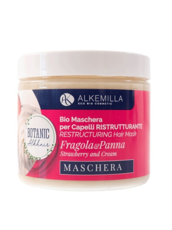 Bio Maschera capelli ristrutturante panna e fragola